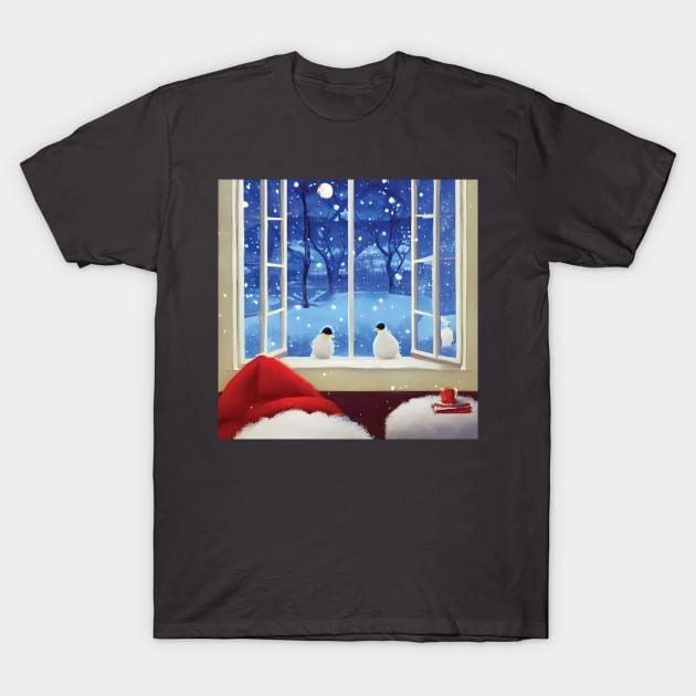 Christmas Penguins and Coffee Please Santa Is Coming T-Shirt by DaysuCollege